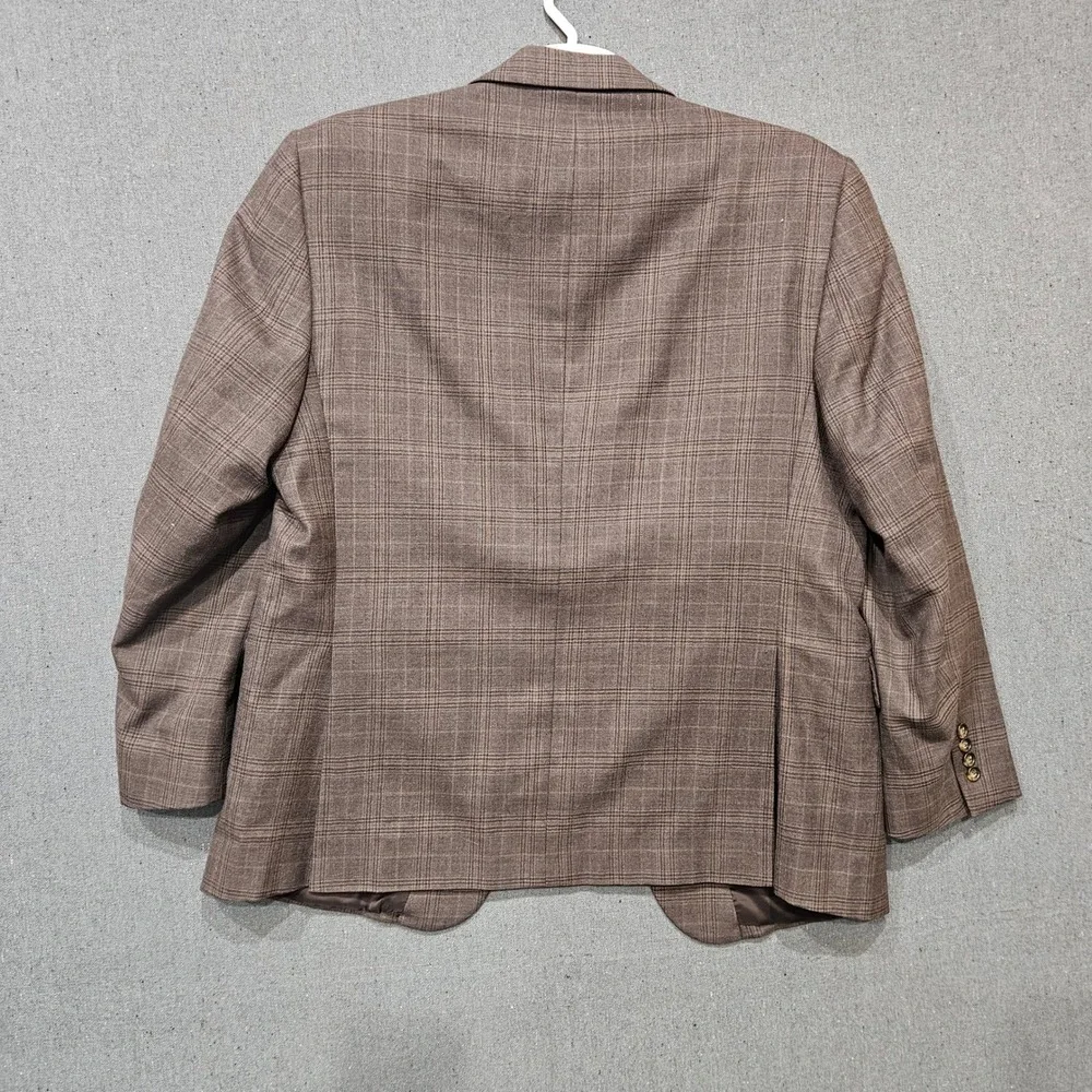 Jos. A. Bank Traveler Collection Brown Plaid Blazer Mens Two Button Sport Coat